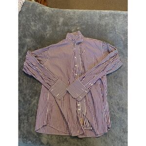 💜 Peter Elliot Purple Striped Button-Up